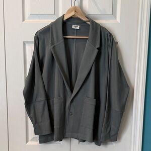 # Pact XL Women's Gray/Green Unstructured Knit Blazer